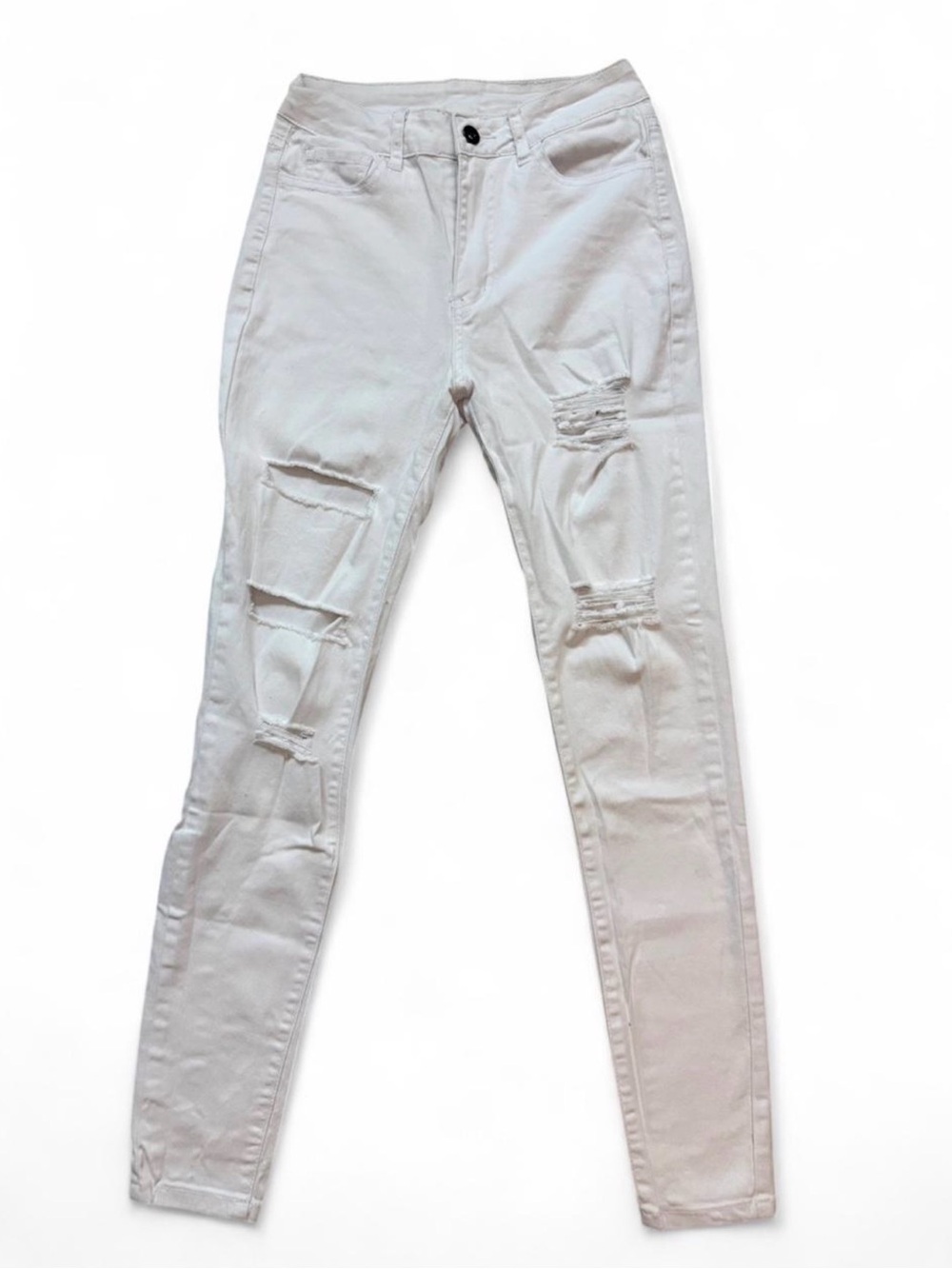 White Ripped Distressed Skinny Jeans